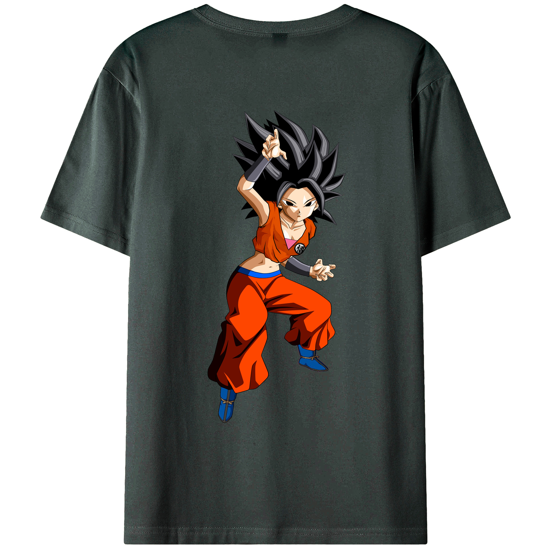（画像用） ドラゴンボール カリフラ DRAGON BALL Caulifla 綿100％ メンズ半袖Tシャツ（バックプリント） 通気性